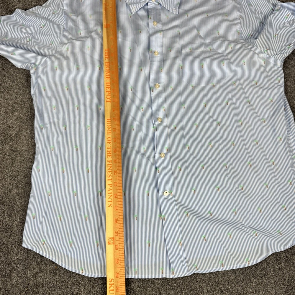Southern Tide Trim Fit Button Down Men's Palm Tree Short Sleeve Shirt Size XL - Picture 5 of 7